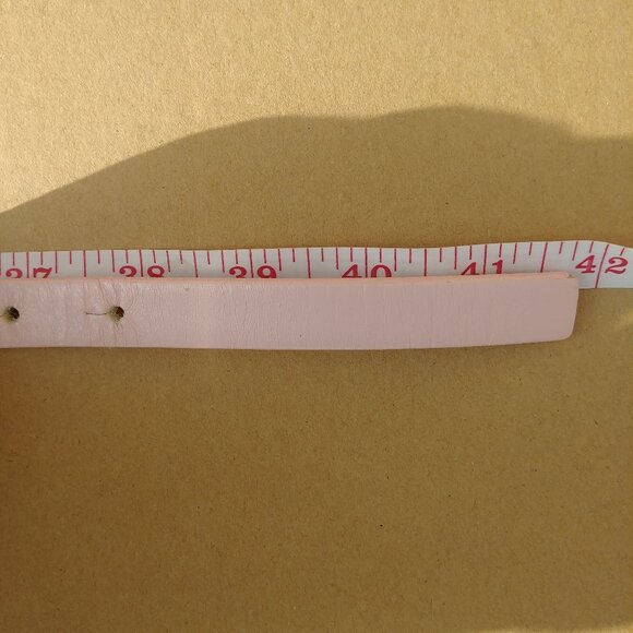 Gap real leather pale light pink narrow skinny snap post belt with bow M… - Picture 6 of 9